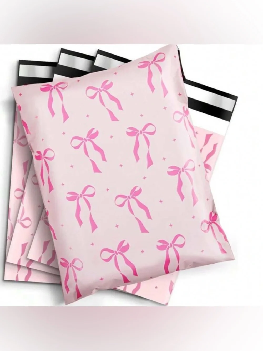 Set of 25 Pink Bow 10x13‎ Polymailers